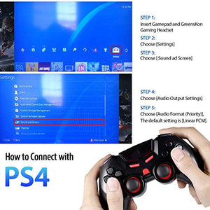 Gaming Headset with Mic for PC,PS4,Xbox One,Over-Ear Headphones with Volume Control LED Light Cool Style Stereo,Noise Reduction for Laptops,Smartphone,Computer (Black & Blue)