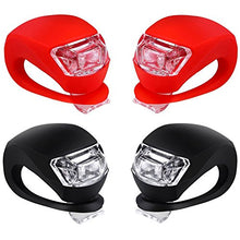 Load image into Gallery viewer, Malker Bicycle Light Front and Rear Silicone LED Bike Light Set - Bike Headlight and Taillight,Waterproof &amp; Safety Road,Mountain Bike Lights,Batteries Included (2pcs Red &amp; 2pcs Black)
