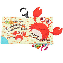 Load image into Gallery viewer, Fish Soft Cloth Book, Crinkle Baby Books Toys Shark Tails Soft Activity Early Education Toy for Babies,Toddlers,Infants,Kids, Teether Ring,Teething Baby Book Baby Shark,Octopus, Ocean Sea Animal Books
