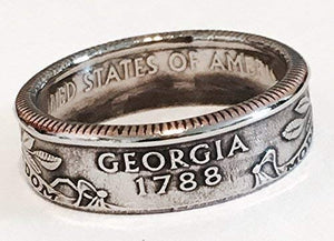 "Real U.S. Quarter Coin Rings. From years 1965 to 2008 and from all States"