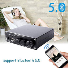 Load image into Gallery viewer, TDA7498E 2 Channel Home Stereo Audio Amplifier, Ansten 2.0CH Bluetooth 5.0 Mini Hi-Fi Class D Integrated Amp Receiver for Home Desktop Speakers 160W x 2 with Bass Treble and USB Port
