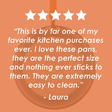 Load image into Gallery viewer, Rachael Ray Brights Hard-Anodized Aluminum Nonstick Cookware Set with Glass Lids, 10-Piece Pot and Pan Set, Gray with Orange Handles
