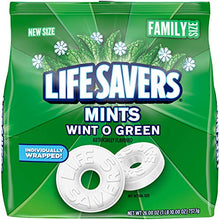 Load image into Gallery viewer, LIFE SAVERS Wint O Green Mint Hard Candy, 26-Ounce Family Size Bag
