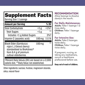 Nature's Way Original Sambucus Elderberry Lozenges with Vitamin C, Gluten Free, Vegetarian, 30 Count