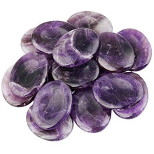Load image into Gallery viewer, SUNYIK Handcarved Thumb Worry Stone, Polished Palm Pocket Stones Healing Crystals, Oval Amethyst
