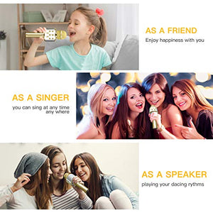 Bluetooth Microphone for Kids Birthday Gifts Girls Toy for Age 4 5 6 7 8 9 10 Year Old Portable Wireless Karaoke Microphone Fun Toys for Teen Girls Boys Christmas Best Gifts Home Party Favor Singing