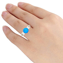 Load image into Gallery viewer, Orchid Jewelry 7.50 CTW Natural 8MM Ball Blue Turquoise 925 Sterling Silver Halo Ring For Women – A December Birthstone Gemstone-A Unique Design Perfect As An Wedding Ring Or a Top Gift Idea For Her

