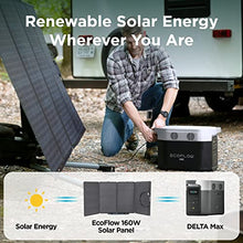 Load image into Gallery viewer, EF ECOFLOW Delta Max (2000) Solar Generator 2016Wh with 160W Solar Panel, 6 X 2400W (5000W Surge) AC Outlets, Portable Power Station for Home Backup Outdoors Camping RV Emergency
