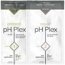 Load image into Gallery viewer, pH Plex Protect &amp; Repair - Double Sachet of Steps 1 &amp; 2, Protect Your Hair While Coloring or Bleaching, Repair Compromised and Damaged Hair
