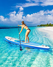 Load image into Gallery viewer, Inflatable SUP Paddleboards with Carrying Strap, Sportneer 10'6"x30"x6" Stand Up Paddle board Includes with Paddle, Non-Slip Deck, Valve Adapter, Backpack, Leash, Hand Pump,for Youth Adult Water Sport
