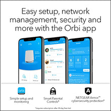 Load image into Gallery viewer, NETGEAR Orbi Whole Home Tri-band Mesh WiFi 6 System (RBK752) – Router with 1 Satellite Extender | Coverage up to 5,000 sq. ft., 40 Devices | AX4200 (Up to 4.2Gbps)
