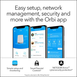 NETGEAR Orbi Whole Home Tri-band Mesh WiFi 6 System (RBK752) – Router with 1 Satellite Extender | Coverage up to 5,000 sq. ft., 40 Devices | AX4200 (Up to 4.2Gbps)