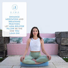Load image into Gallery viewer, Ajna Yoga Bolster Pillow for Meditation and Support - Rectangular Yoga Cushion - Yoga Accessories from Machine Washable with Carry Handle - Celestite Blue
