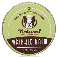 Load image into Gallery viewer, Natural Dog Company Wrinkle Balm (2-oz tin) | Healing and Soothing Balm | All-Natural and Organic | Vegan and Veterinarian-Approved | for Face Wrinkles and Skin Folds | Ideal for Bulldogs and Pugs
