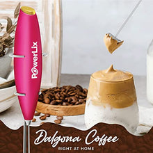 Load image into Gallery viewer, PowerLix Milk Frother Handheld Battery Operated Electric Whisk Foam Maker For Coffee, Latte, Cappuccino, Matcha, Hot Chocolate, Durable Mini Drink Mixer With Stainless Steel Stand Included(BP))
