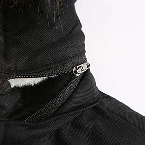 LUOMIO Women's Waterproof Ski Jacket Warm Winter Snowcoat Mountain Windbreaker Hooded Raincoat Removable Collar Coat Black
