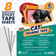 Load image into Gallery viewer, Panther Armor Cat Scratch Deterrent Tape – 8(Eight)-Pack – Double Sided Anti Cats Scratching Sticky Tape – 4-Pack XL 16”L 12”W + 4-Pack Large 17”L 10”W Furniture Protectors – Clear Training Tape
