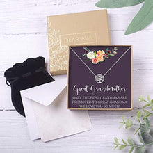 Load image into Gallery viewer, Dear Ava Great Grandmother Gift Necklace: Great Grandma to Be, Generations, Gift Idea, Tree (Silver-Plated-Brass, NA)
