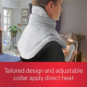 Sunbeam Heating Pad for Neck & Shoulder Pain Relief | Standard Size Renue, 4 Heat Settings with Auto-Off | Grey, 22-Inch x 19-Inch
