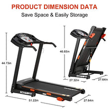 Load image into Gallery viewer, ECHANFIT Folding Treadmill Electric Motorized Running Machine with 2.5 HP Power 15 Preset Programs 17&#39;&#39;Wide Tread Belt 8.5 MPH Max Speed for Home Use
