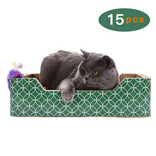 Load image into Gallery viewer, MECOOL Cat Wide Scratch Lounge Scratching Cardboard Corrugated Bed Wavy Cat Scratcher Pads with Cat Toys
