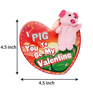 JOYIN 28 Packs Valentines Day Gift Cards with Animal Finger Puppet Set for Kids Party Favor, Classroom Exchange Prizes, Valentine’s Greeting Cards, Stressrelief Hand Puppets (Animal 1)