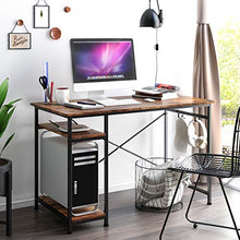 Load image into Gallery viewer, Engriy Writing Computer Desk 47&quot;, Home Office Study Desk with 2 Storage Shelves on Left or Right Side, Industrial Simple Style Wood Table Metal Frame for PC Laptop Notebook
