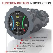 Load image into Gallery viewer, FITINDEX Vibrating Foam Roller 5-Speed , Next Generation Electric Foam Roller for Muscle Recovery, Fitness Deep Tissue Trigger Foam Roller for Post-Workout Pain Relief - Gray
