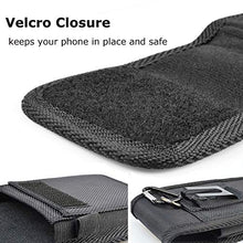 Load image into Gallery viewer, Takfox Phone Holster for Samsung Galaxy S21 Ultra S22 Plus S20 S10+S9 S8 Note 20,A01 A11 A21 A51 A71 A13 A02S A12 A32,K51 Stylo 6 Nylon Cell Phone Belt Clip Holster Carrying Pouch w Card Holder,Black
