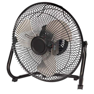 Mainstay 9" Durable Metal High-Velocity Fan with Three-Speed Rotary Switch, Black (1)