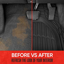 Load image into Gallery viewer, Motor Trend 923-BK Black FlexTough Contour Liners-Deep Dish Heavy Duty Rubber Floor Mats for Car SUV Truck &amp; Van-All Weather Protection, Universal Trim to Fit
