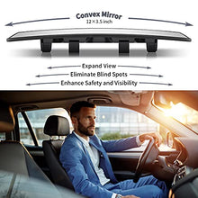 Load image into Gallery viewer, 12" Large Rear View Mirror, Anti Glare Panoramic Rearview Mirror, Universal Wide Angle Rear View Mirror, Interior Clip On Rear View Mirror for Car SUV Trucks (12” L X 3.5” H) Convex Curve 300mm
