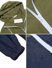 Load image into Gallery viewer, Women&#39;s Waterproof Raincoat Outdoor Hooded Rain Jacket Windbreaker Army Green XXL

