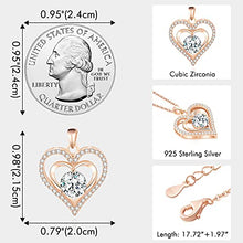 Load image into Gallery viewer, Capirosa Forever Love Heart Birthstone Pendant Necklaces for Women 925 Sterling Silver Rose Gold Fine Jewelry Gifts for Wife Girlfriend Her Mom for Anniversary Birthday

