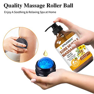 Massage Oil for Massage Therapy Kit,Ginger Oil Lymphatic Drainage-Arnica Sore Muscle Oil Massage &Lavender Oil Relaxing Massage Oils,Massage Kit With Massage Roller Ball Valentines Gifts for Men Women