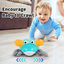 Load image into Gallery viewer, Sensing Crawling Crab, Tummy Time Baby Toys, Interactive Walking Dancing Toy with Music Sounds &amp; Lights, Infant Fun Birthday Gift Toddler Boy Girl, USB Charging Cable Included (Green)
