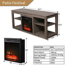 Load image into Gallery viewer, Romayard Electric Fireplace TV Stand Entertainment Center with Fireplace Corner Electric Fireplace Console Fireplace Heater for TVs up to 70"
