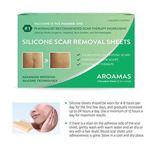 Load image into Gallery viewer, Aroamas, Silicone Scar Removal Sheets - for Keloid, C-Section, Hypertrophic, Surgical Scars and More Reusable and Washable 3&quot;×1.57&quot;, 4 Sheets (2 Month Supply)
