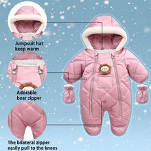 Load image into Gallery viewer, XIFAMNIY Baby Girls and Boys Lion Snowsuit Winter Outfit Outwear Hooded Footie Jumpsuit
