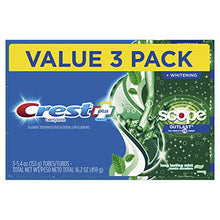 Load image into Gallery viewer, Crest Complete Whitening + Scope, Long Lasting Mint Toothpaste, Triple Pack (3 Count of 5.4 oz Tubes), 16.2 oz
