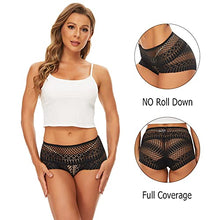 Load image into Gallery viewer, YINLANG Women's Lace Underwear High Waisted Sexy Boy Short Panties Hipster Briefs 4 Pack
