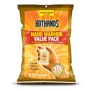 HotHands Hand Warmers - Long Lasting Safe Natural Odorless Air Activated Warmers - Up to 10 Hours of Heat - 10 Pair Value Pack