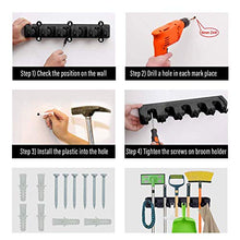 Load image into Gallery viewer, CINEYO 7 Pc's Airtight Food Storage Container &amp; Mop and Broom Holder Wall Mount (Black)
