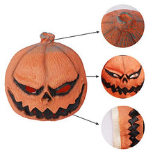 Load image into Gallery viewer, Decorlife Scary Halloween Pumpkin Masks, Creepy Pumpkin Head Costume, Halloween Party Favor, Latex Mask, Orange
