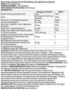NOW Supplements, Thyroid Energy, Iodine and Tyrosine plus Selenium, Zinc and Copper, 90 Veg Capsules