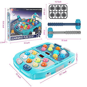 Interactive Pound a Mole Game,Toddler Toys,Fun Gift for Age 3,4,5,6,7,8Years Old Kids, Boys, Girls,Pounding Bench Coin Game,Kids and Toddlers Fun Gifts with Music,Lights,2 Hammers Included
