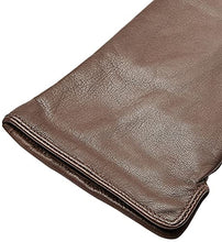 Load image into Gallery viewer, YISEVEN Women's Winter Dress Leather Gloves Wool Lined Flat Design Classic Genuine Sheepskin Warm Fur Lining Long Cuff Ladies Driving Work Accessories Christmas Gifts, Brown Medium/7.0"
