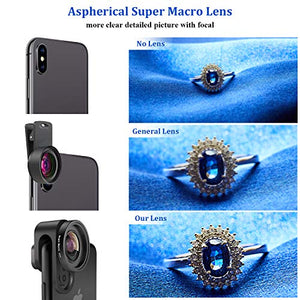 Phone Camera Lens,TODI 4K HD 2 in 1 120° Wide Angle Lens, 20X Macro Lens,Clip-On Phone Lens Compatible iPhone,Samsung, Most Andriod Phones No Distortion
