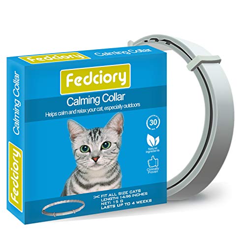 Fedciory Calming Collar for Cats, Adjustable Relieve Reduce Anxiety Pheromone Your Pet Lasting Natural Calm Collar Up to 15 Inch Fits Cat