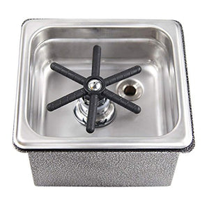 YBB Steaming Pitcher Rinser, Glass Cleaning Rinser for Bar Cafe Pan Dimensions Rinser with Base (7.1" x 6.7" x 4.7")